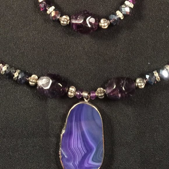 Amethyst parure 3 item set - Picture 3 of 8